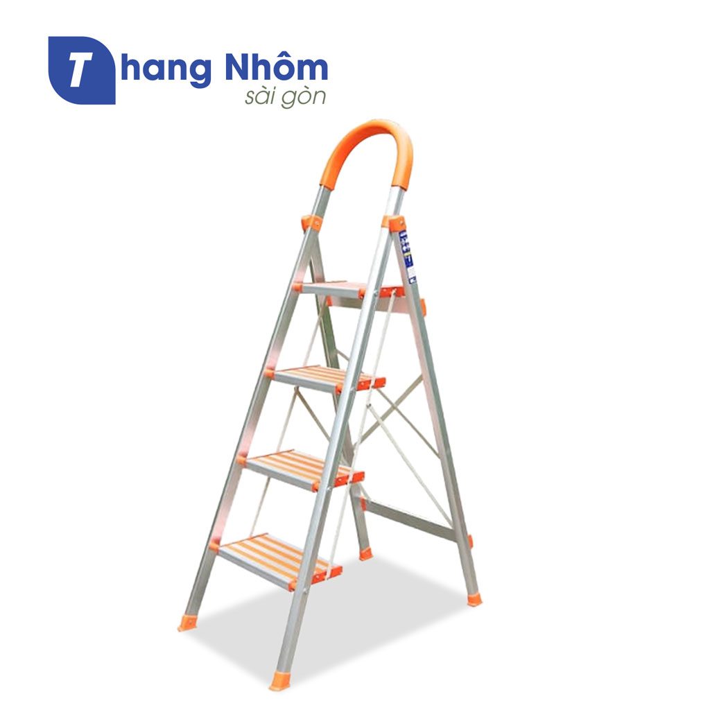 Thang ghế inox Đài Loan cao 4 bậc | Thang nhôm cao cấp - Chuyên cung cấp  thang nhôm chất lượng cao